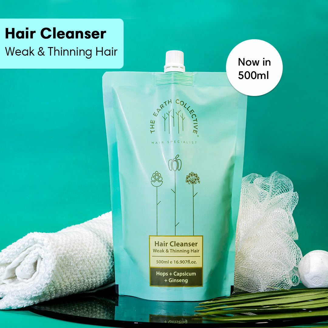 WEAK & THINNING Hair Cleanser | Shampoo | 500ml Refill Pack | Hops Capsicum & Ginseng - 500ml - Hair Cleanser