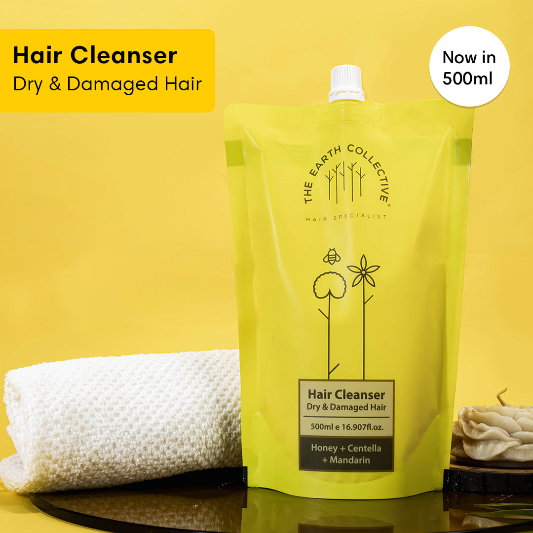 Dry & Damaged Hair Cleanser | Shampoo | 500ml Refill Pack | Honey Centella and Mandarin - 500ml - Hair Cleanser