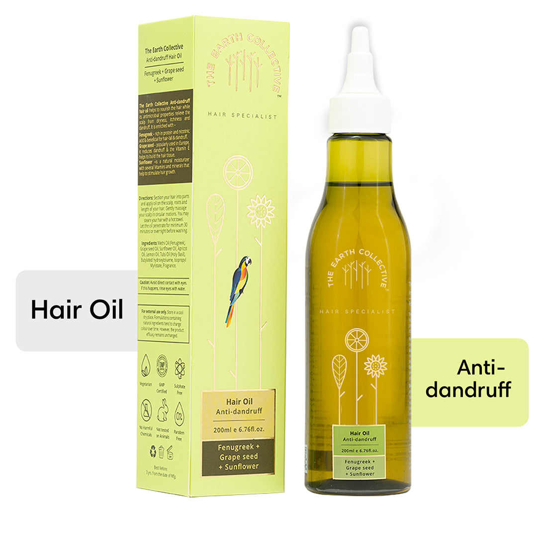 ANTI-DANDRUFF HAIR OIL | For Flaky Scalp | Fenugreek Grape Seed & Sunflower - 200 ml - Hair Oil