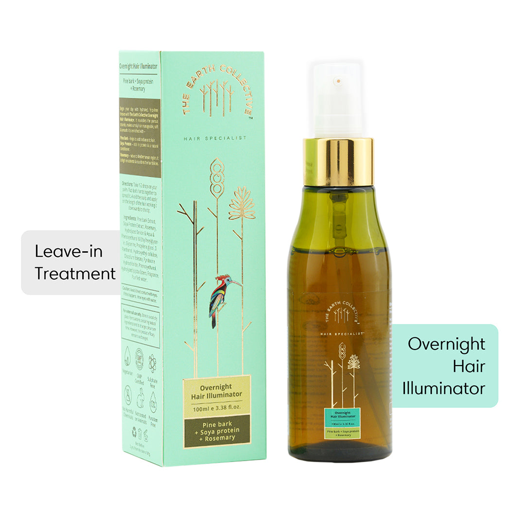 OVERNIGHT HAIR ILLUMINATOR | Add Shine to Porous Strands | Pine Bark Soya Protein & Rosemary - 100ml - Leave-in