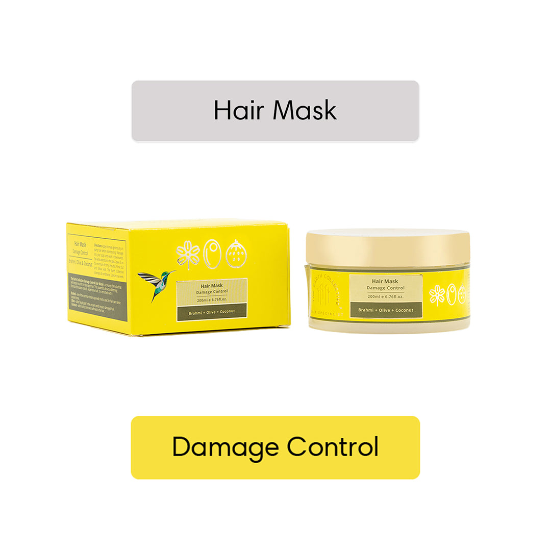 DAMAGE CONTROL HAIR MASK | Ultra Hydration for Dry & Rough Hair | Brahmi Olive & Coconut - 200ml - Hair Mask