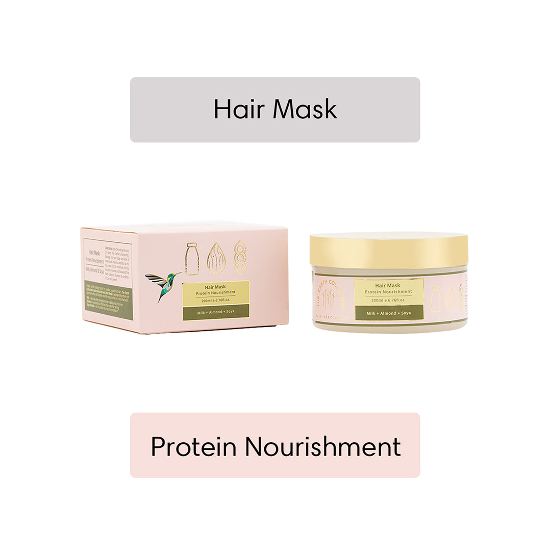 PROTEIN NOURISHMENT HAIR MASK | For Undernourished Hair | Milk Almond & Soya - 200ml - Hair Mask