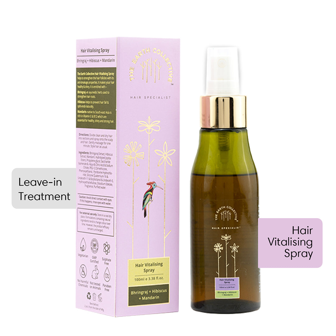 Hair Vitalizing Spray | For Breakage-Prone Hair | Bhringraj Hibiscus & Mandarin - 100ml - Leave-in Treatment