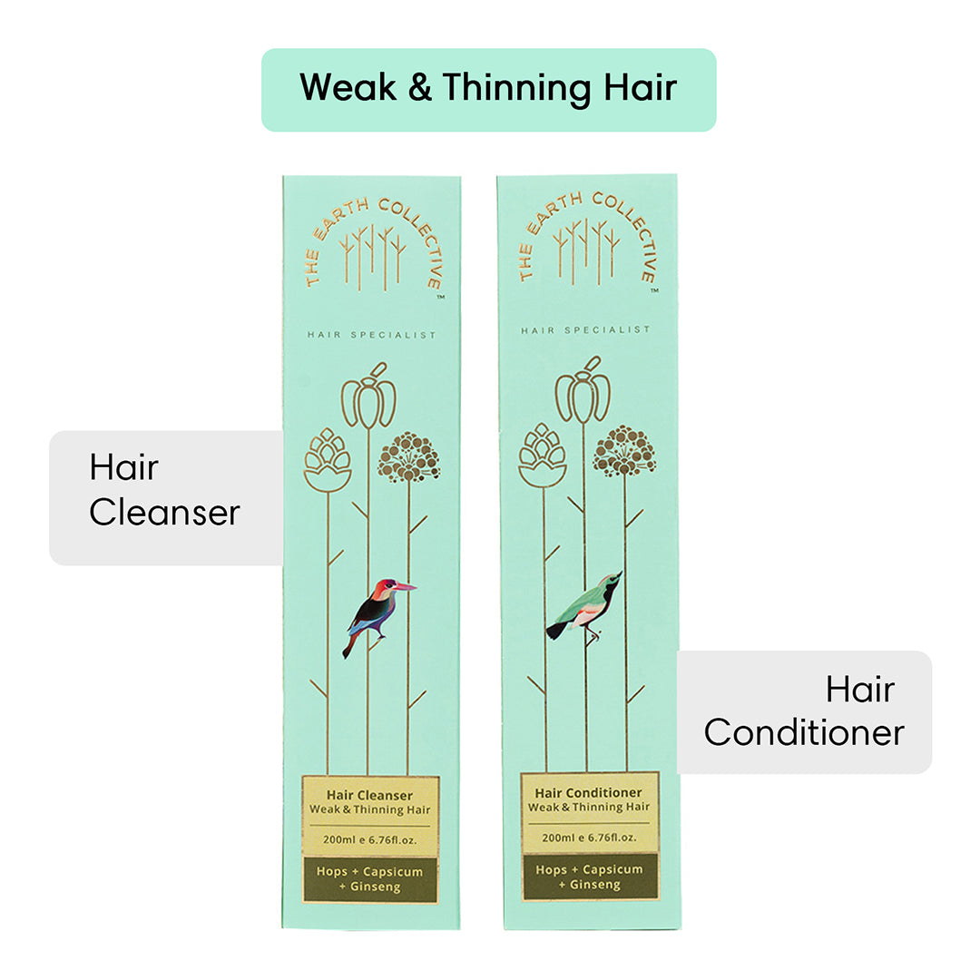 Combo Weak & Thinning Hair | Hair Cleanser & Conditioner Pack - 400ml - Cleanser & Conditioner Combo