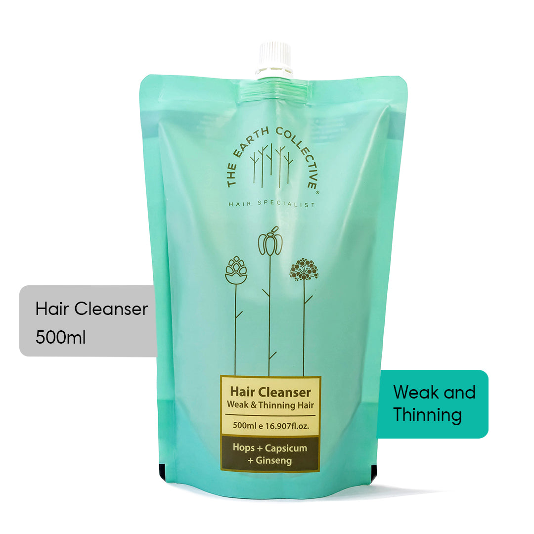 WEAK & THINNING Hair Cleanser | Shampoo | 500ml Refill Pack | Hops Capsicum & Ginseng - 500ml - Hair Cleanser