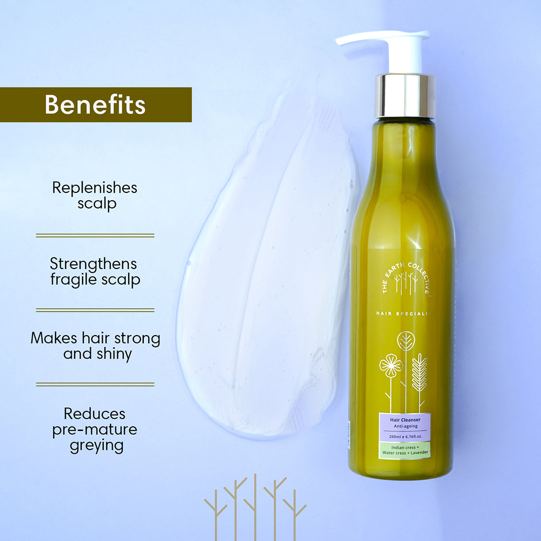 ANTI-AGEING Hair Cleanser | Shampoo | Indian Cress Water Cress & Lavender - 200ml - Hair Cleanser