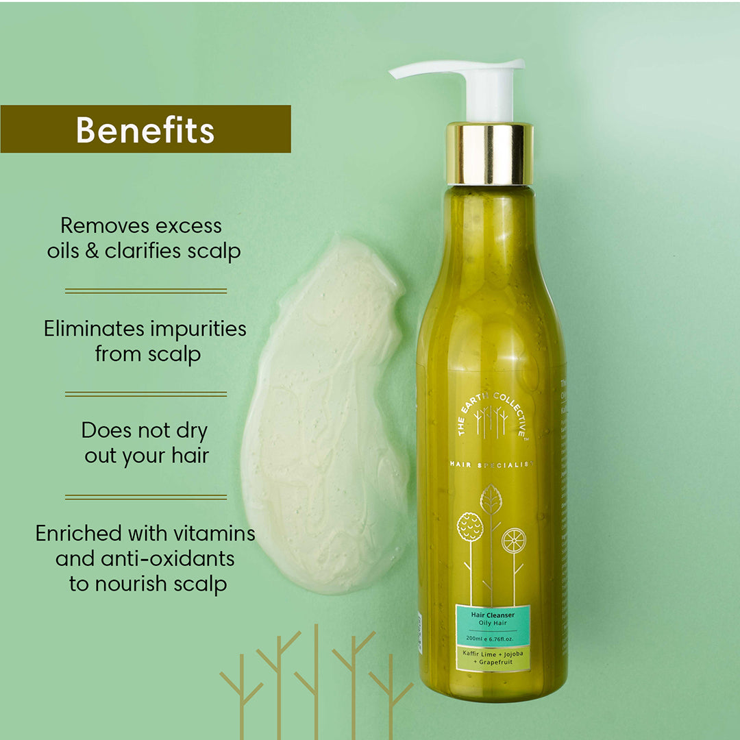 OILY HAIR Hair Cleanser | Shampoo | Kaffir Lime Jojoba & Grapefruit - 200ml - Hair Cleanser