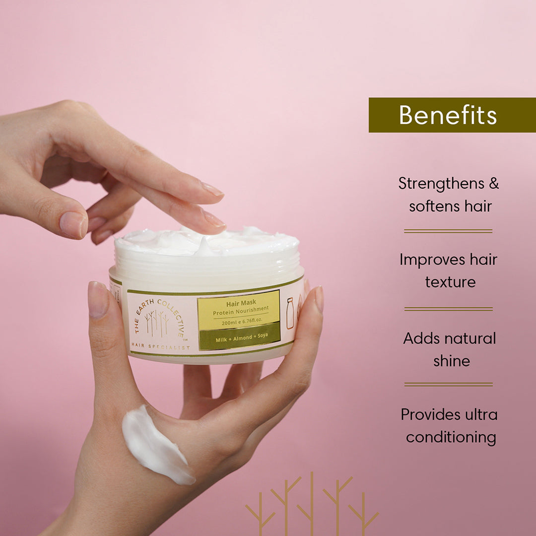 PROTEIN NOURISHMENT HAIR MASK | For Undernourished Hair | Milk Almond & Soya - 200ml - Hair Mask