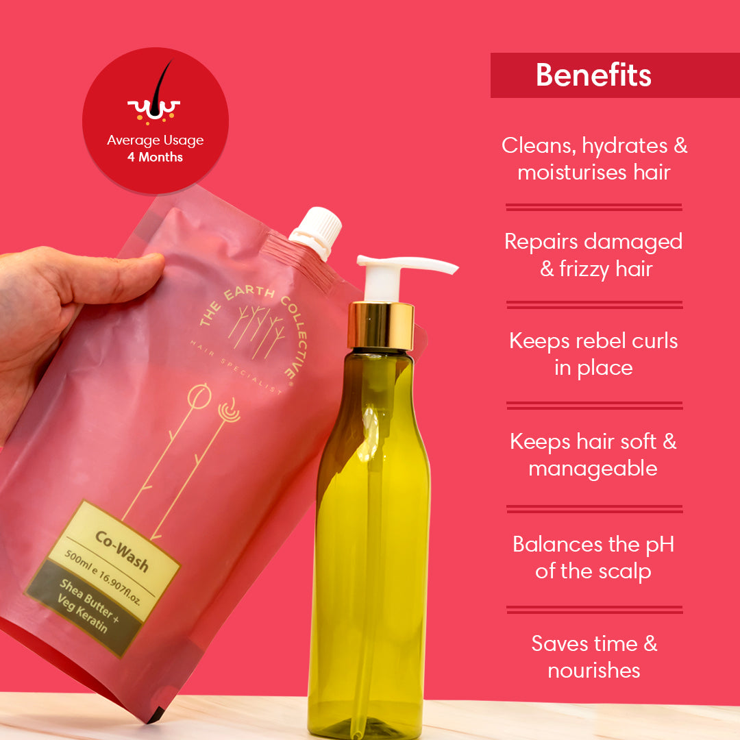 Co-Wash 500ml Refill Pack | Conditioner Only Wash For Dry Frizzy & Curly Hair - 500ml - Hair Conditioner