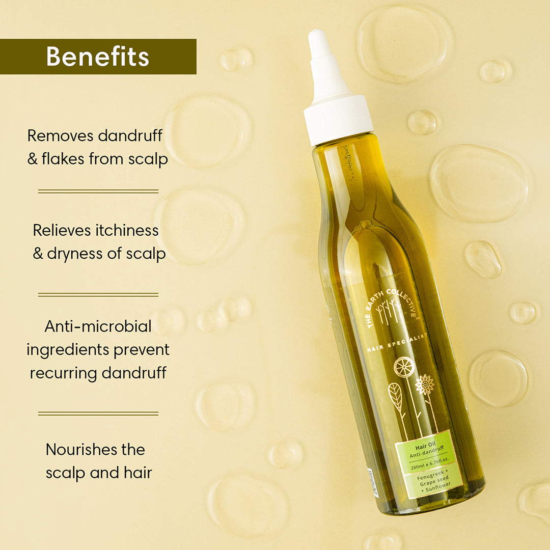 ANTI-DANDRUFF HAIR OIL | For Flaky Scalp | Fenugreek Grape Seed & Sunflower - 200 ml - Hair Oil