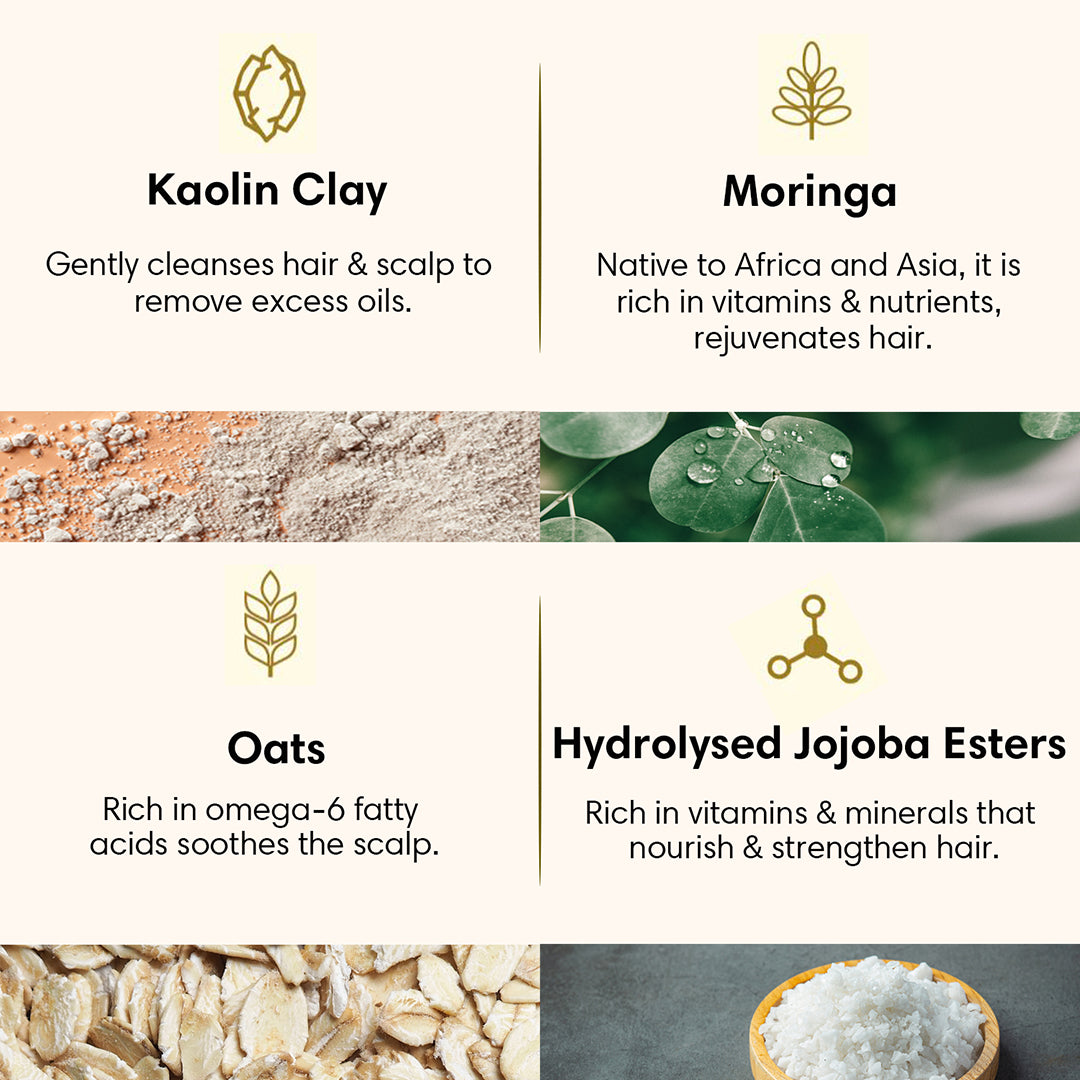 OIL CONTROL MUD PACK HAIR MASK | For Oily Scalp & Dry Ends | Kaolin Clay Moringa & Oat - 200ml - Hair Mask