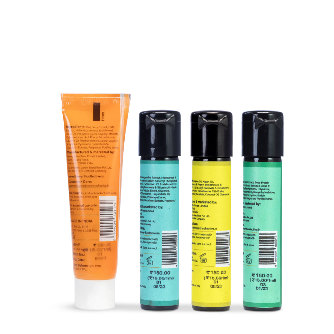 Best-Sellers Mini Pack Scalp Tonic, Hair Moisturiser, Overnight Hair Illuminator & Anti-Frizz Hair Serum