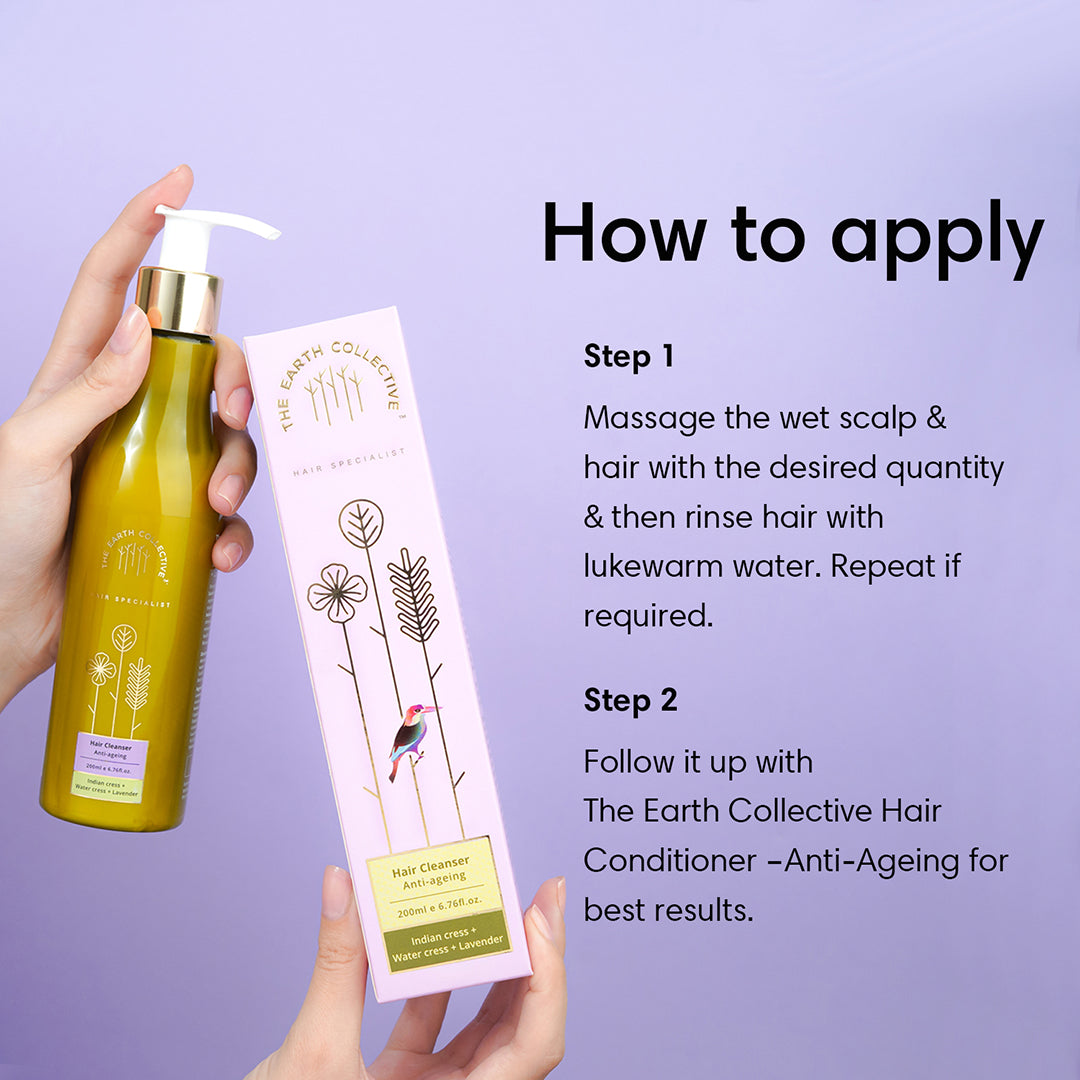 ANTI-AGEING Hair Cleanser | Shampoo | Indian Cress Water Cress & Lavender - 200ml - Hair Cleanser