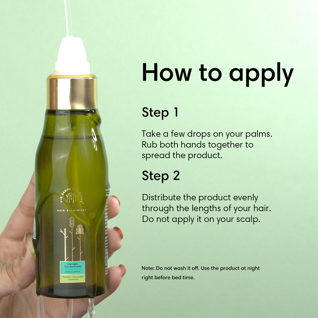 OVERNIGHT HAIR ILLUMINATOR | Add Shine to Porous Strands | Pine Bark Soya Protein & Rosemary - 100ml - Leave-in