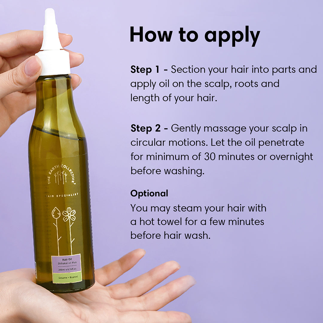 SHIKAKAI OIL PLUS HAIR OIL | For Breakage-Prone Hair | Sesame & Brahmi - 200ml - Hair Oil