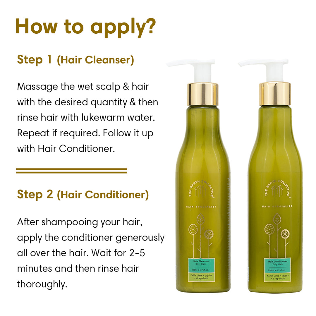 Combo Oily Scalp | Hair Cleanser & Conditioner Pack - 400ml - Cleanser & Conditioner Combo