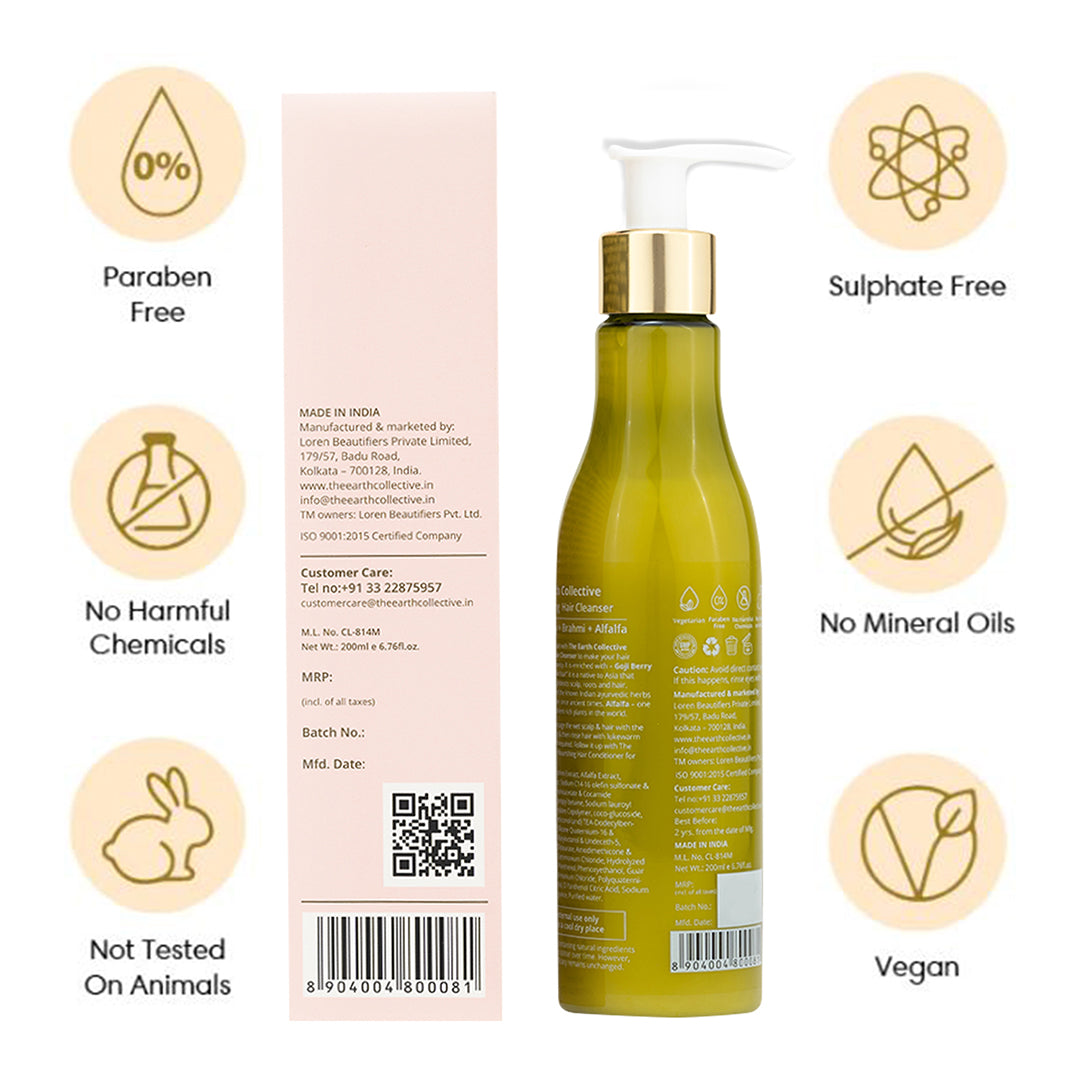 NOURISHING Hair Cleanser | Shampoo | Goji Berry Brahmi & Alfalfa - 200ml - Hair Cleanser