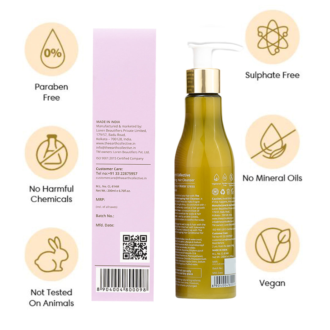 ANTI-AGEING Hair Cleanser | Shampoo | Indian Cress Water Cress & Lavender - 200ml - Hair Cleanser