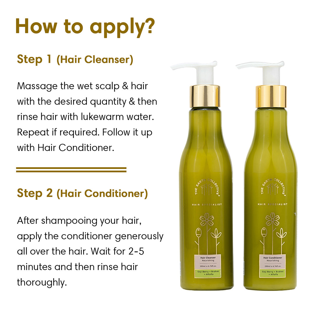 Combo Nourishing Hair | Hair Cleanser & Conditioner Pack - 400ml - Cleanser & Conditioner Combo
