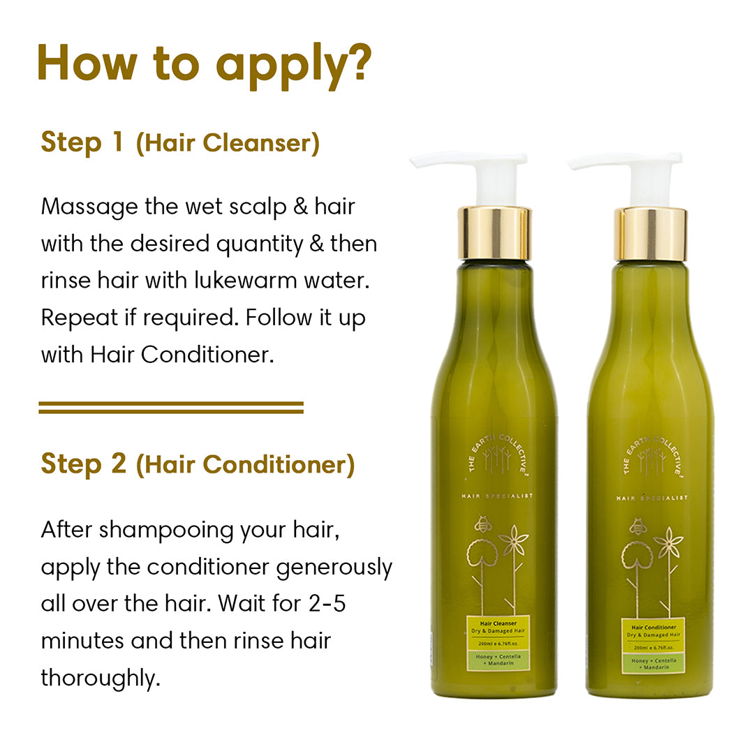 Combo Dry & Damaged Hair | Hair Cleanser & Conditioner Pack - 400ml - Cleanser & Conditioner Combo