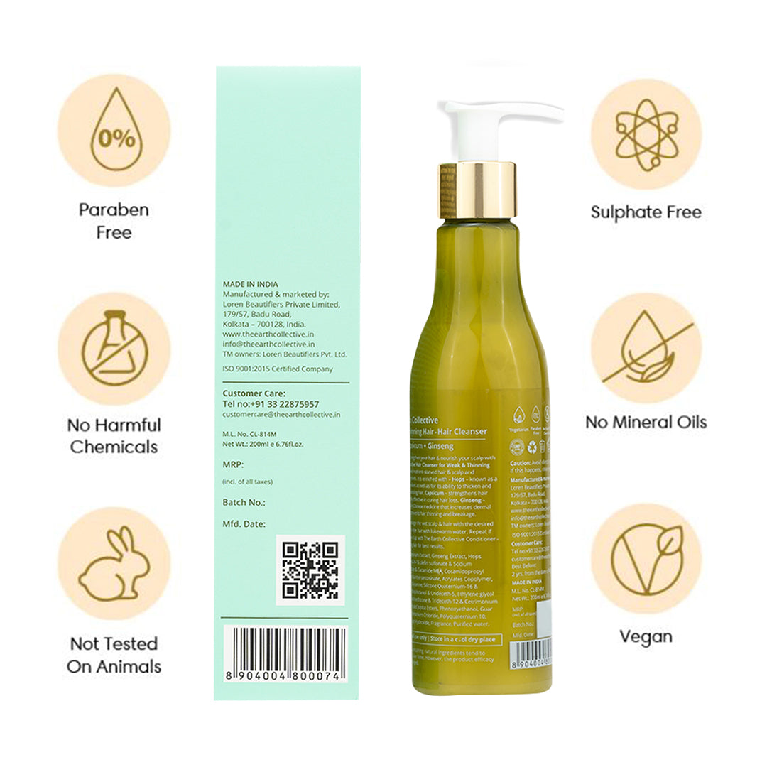 WEAK & THINNING Hair Cleanser | Shampoo | Hops Capsicum & Ginseng - Hair Cleanser