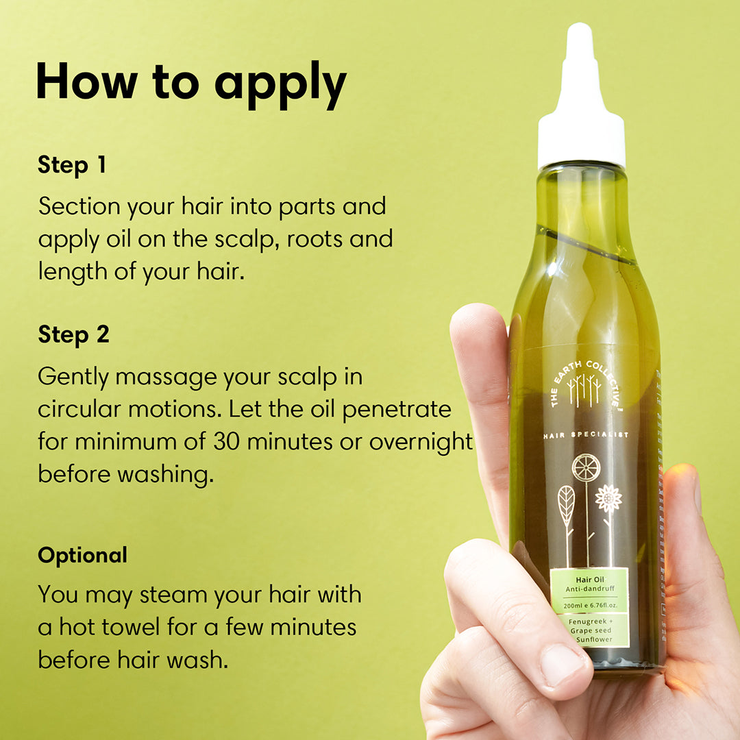 ANTI-DANDRUFF HAIR OIL | For Flaky Scalp | Fenugreek Grape Seed & Sunflower - 200 ml - Hair Oil