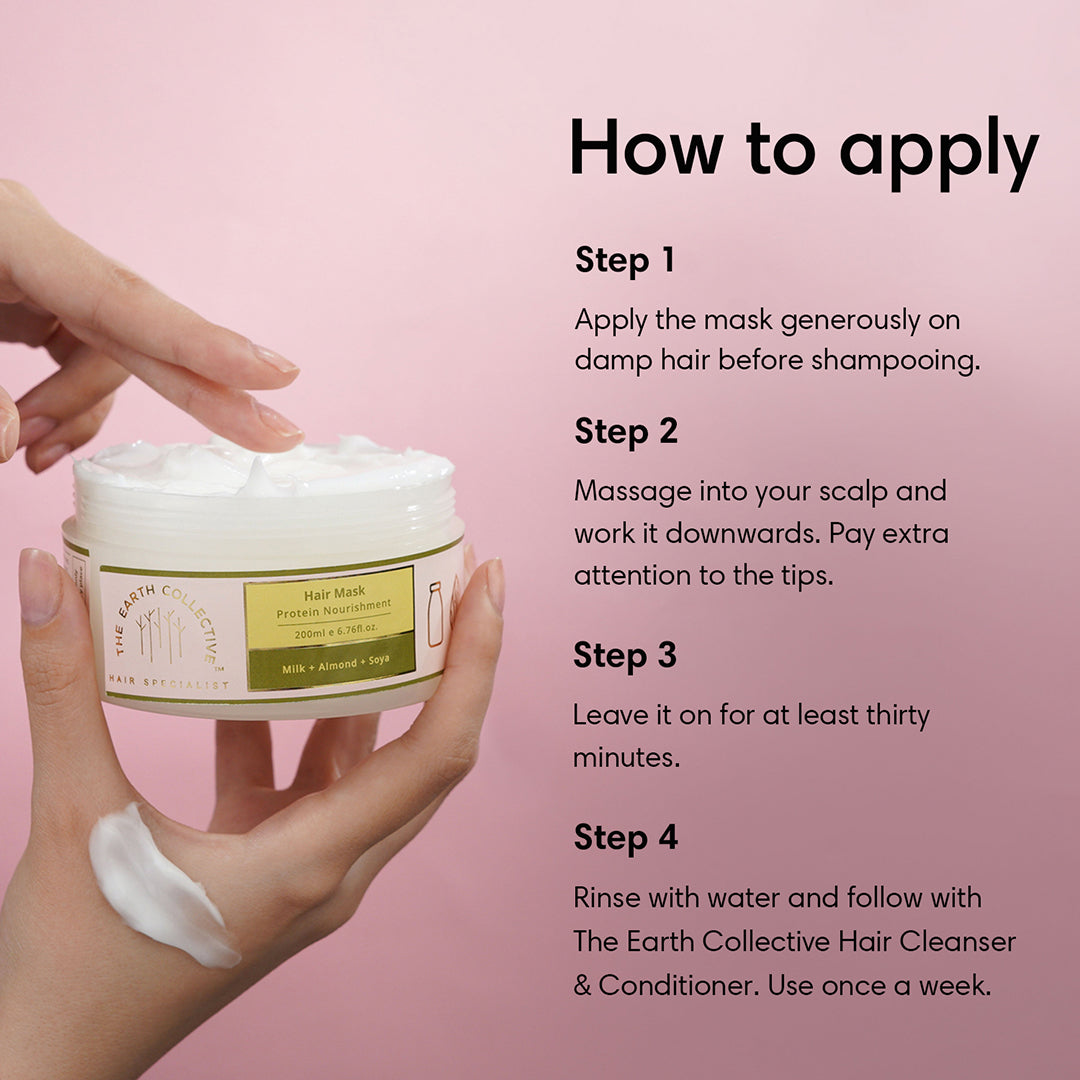 PROTEIN NOURISHMENT HAIR MASK | For Undernourished Hair | Milk Almond & Soya - 200ml - Hair Mask