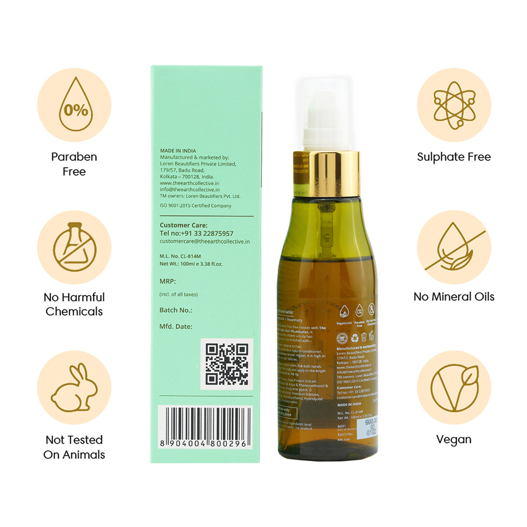 OVERNIGHT HAIR ILLUMINATOR | Add Shine to Porous Strands | Pine Bark Soya Protein & Rosemary - 100ml - Leave-in