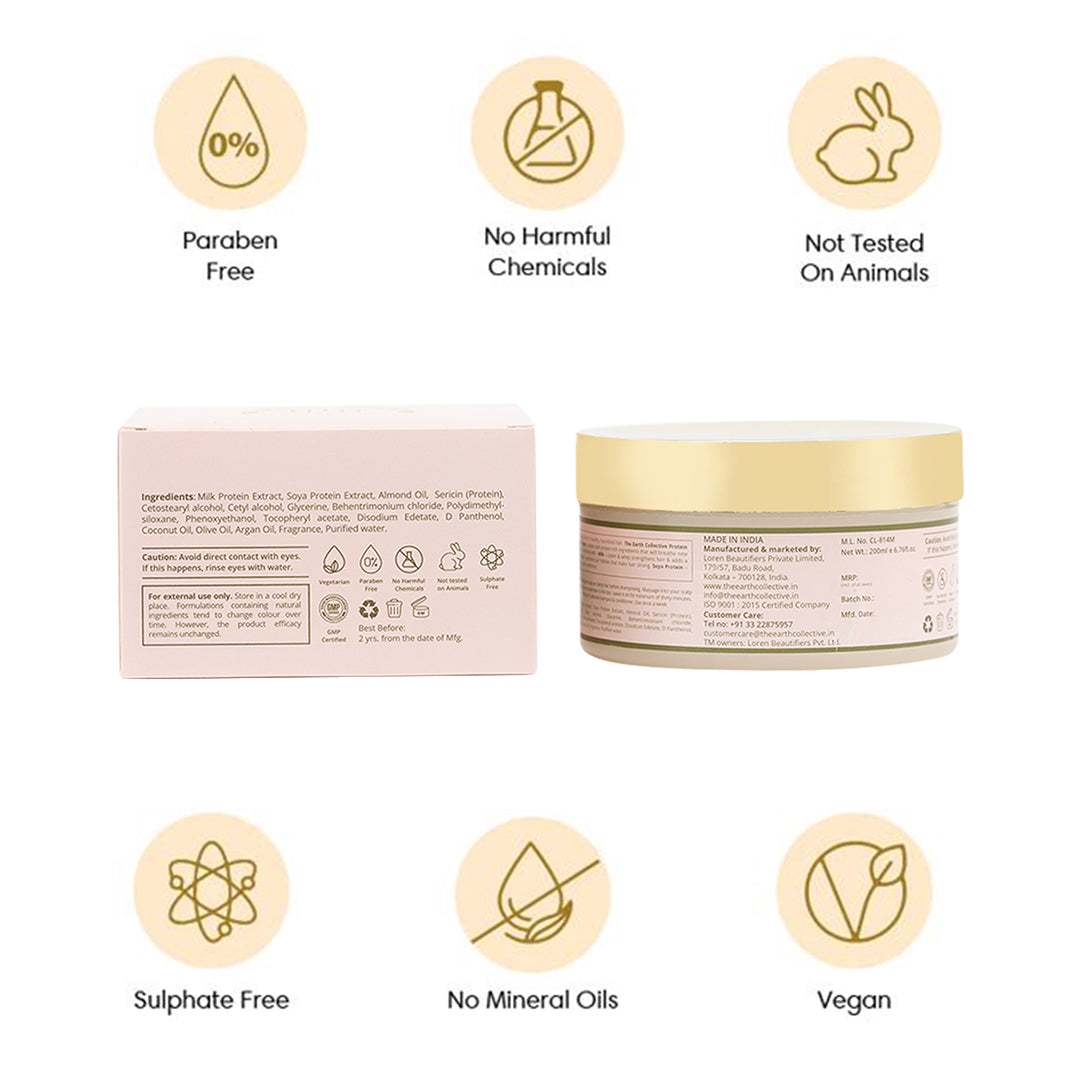PROTEIN NOURISHMENT HAIR MASK | For Undernourished Hair | Milk Almond & Soya - 200ml - Hair Mask