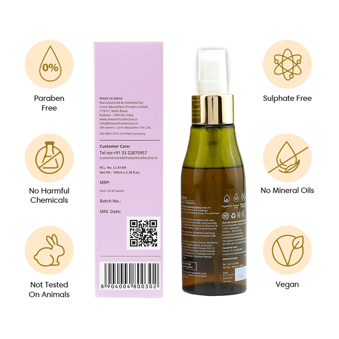 Hair Vitalizing Spray | For Breakage-Prone Hair | Bhringraj Hibiscus & Mandarin - 100ml - Leave-in Treatment