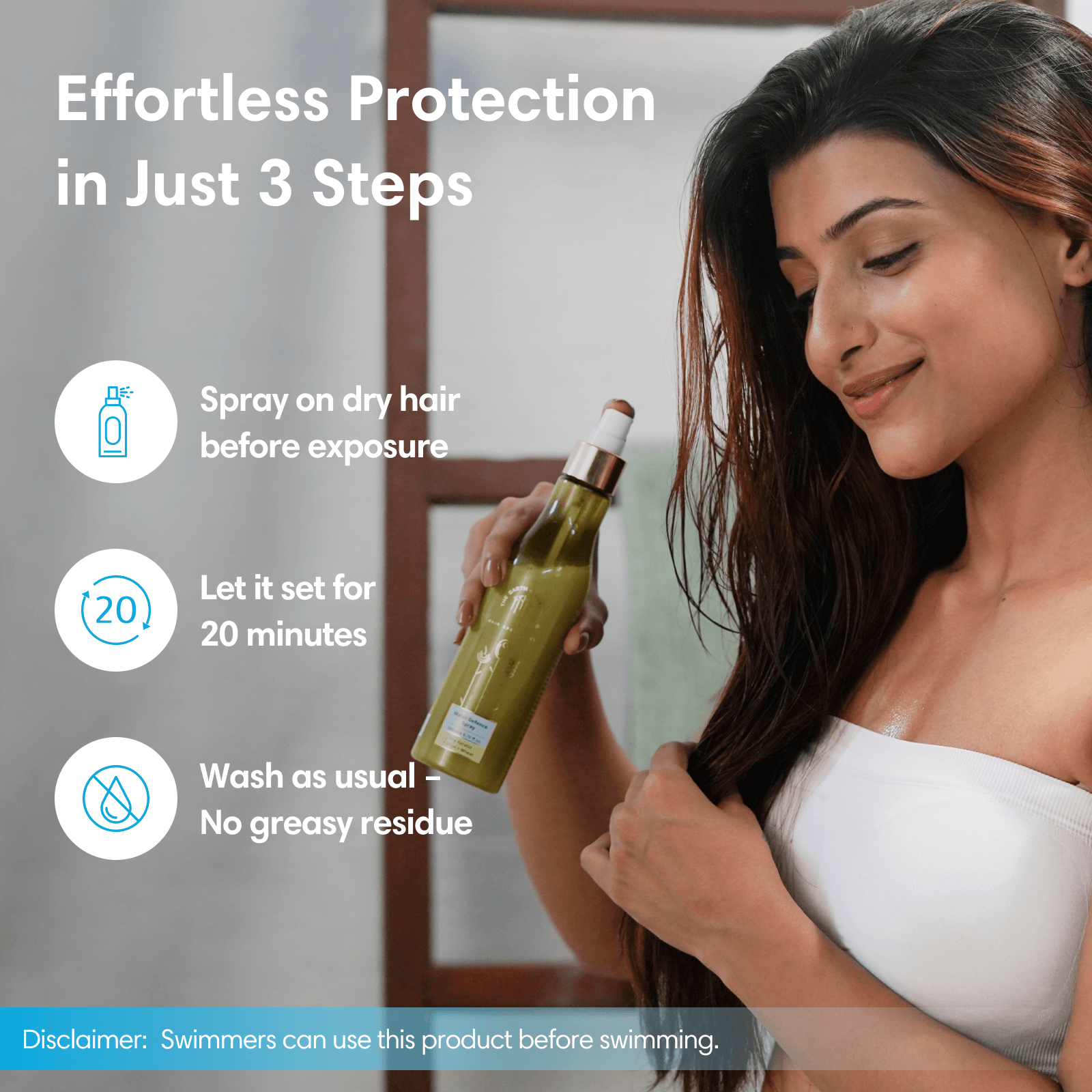 Water Defence Spray | Made for Indian Hair Against Hard Water | Veg Keratin Olive & Wheat - Hair Mask