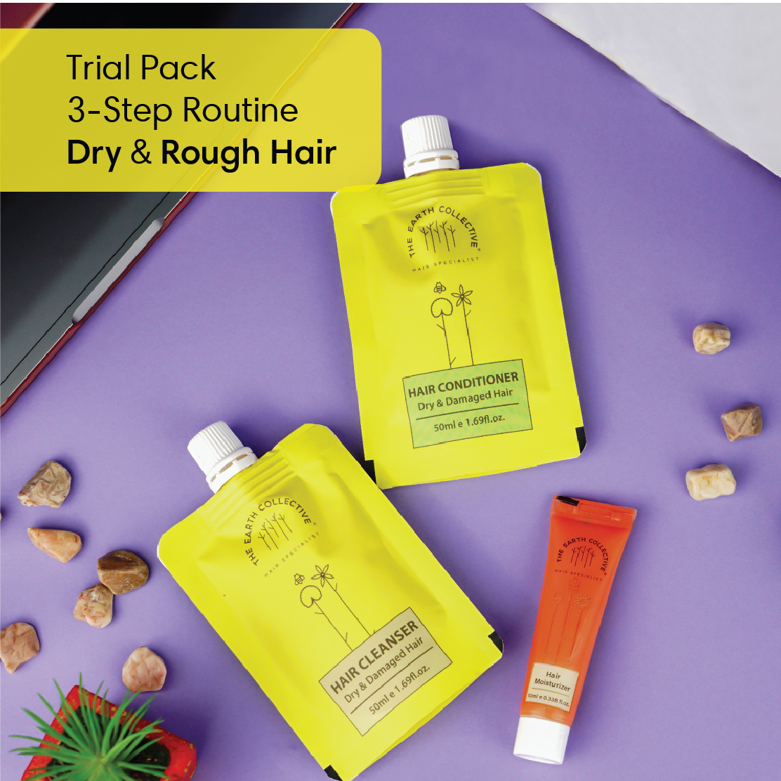 Dry & Rough Hair Regime Trial Pack Set of 3 The Earth Collective