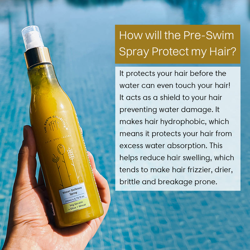 Pre-Swim Water Defence Hair Spray -  Prevents Chlorine Damage