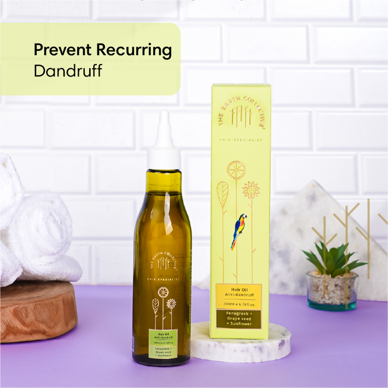 ANTI-DANDRUFF HAIR OIL | For Flaky Scalp | Fenugreek, Grape Seed & Sunflower