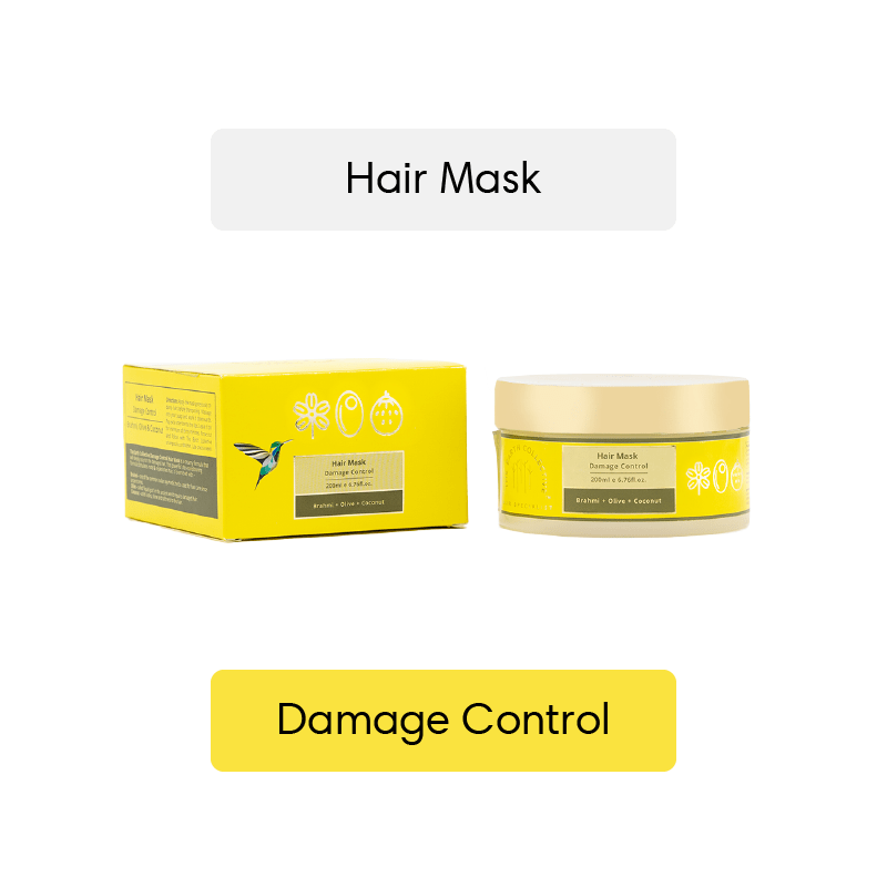 DAMAGE CONTROL HAIR MASK | Ultra Hydration for Dry & Rough Hair | Brahmi, Olive & Coconut