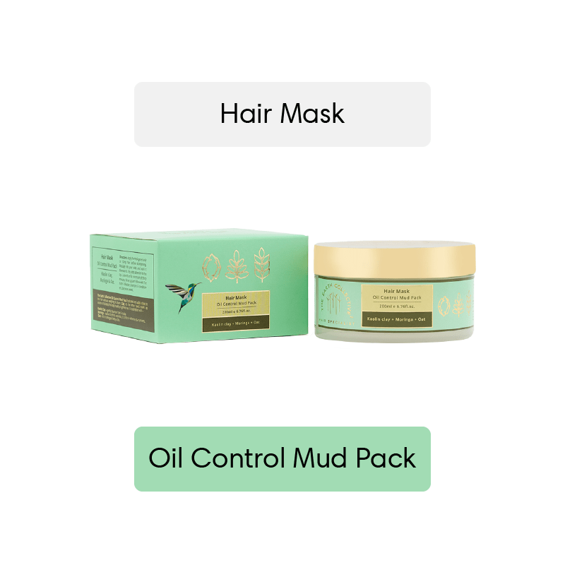 OIL CONTROL MUD PACK HAIR MASK | For Oily Scalp & Dry Ends | Kaolin Clay, Moringa & Oat