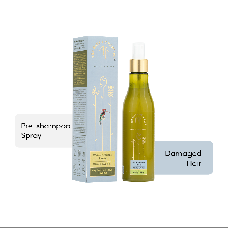 WATER DEFENCE SPRAY | Made for Indian Hair Against Hard Water | Veg Keratin, Olive & Wheat