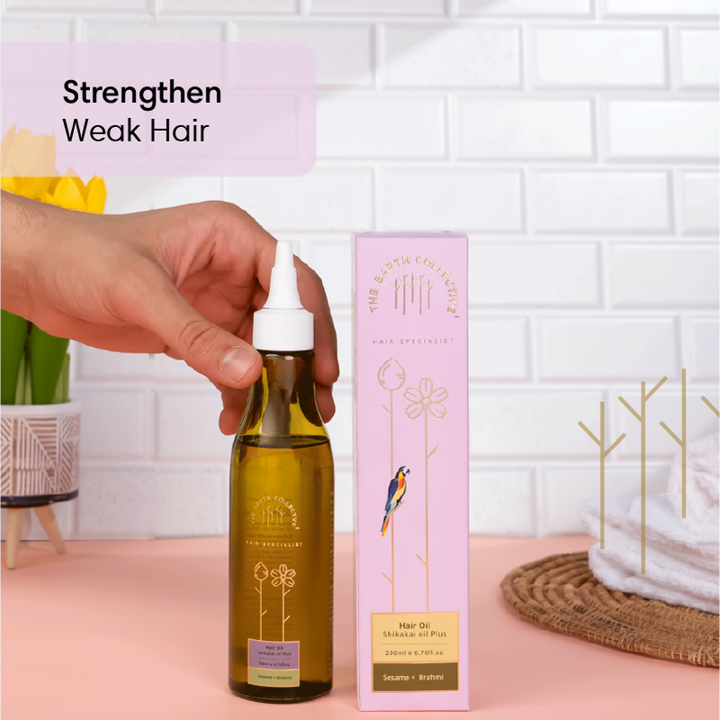 SHIKAKAI OIL PLUS HAIR OIL | For Breakage-Prone Hair | Sesame & Brahmi